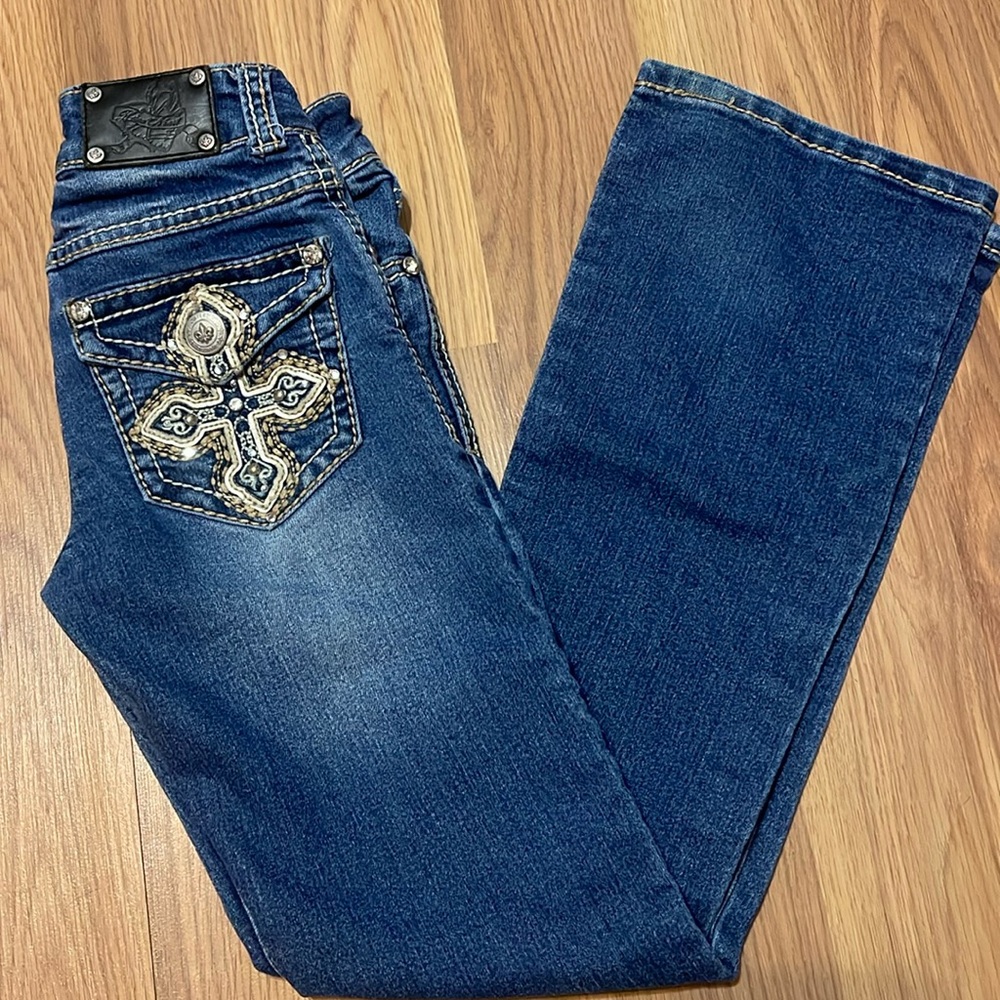 Girls Wired Heart boot cut jeans